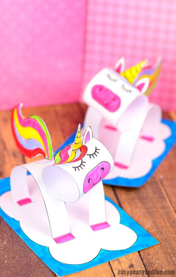 DIY 3D Standing Unicorns