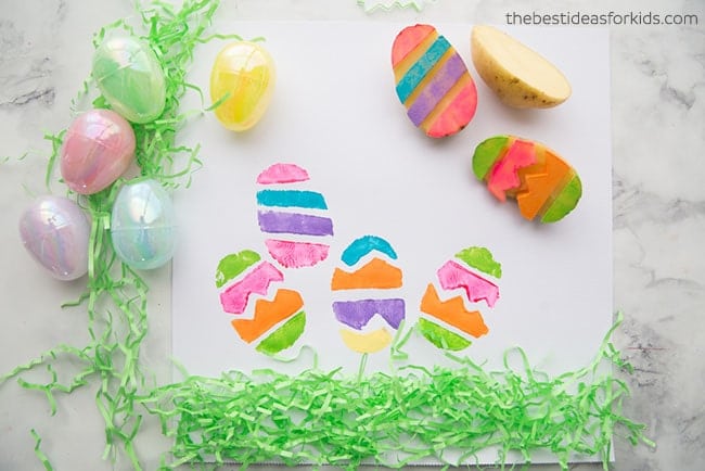 Decorated Eggs With A Potato Stamper