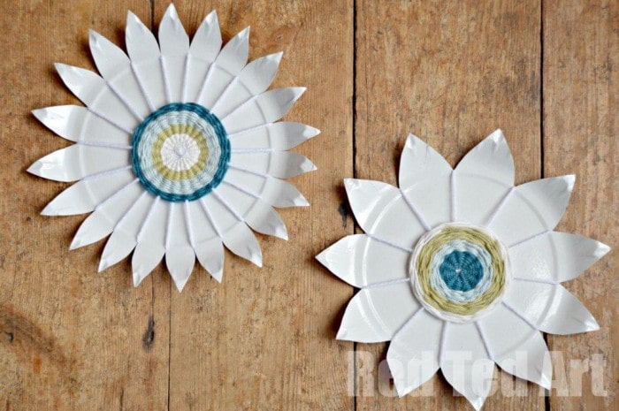 Woven Paper Plate Flowers