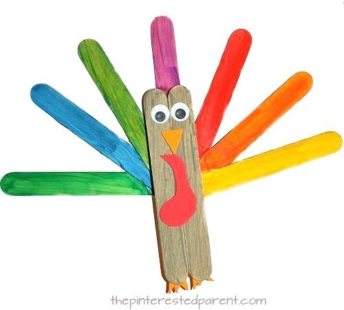 Stick-y Rainbow Turkey Craft