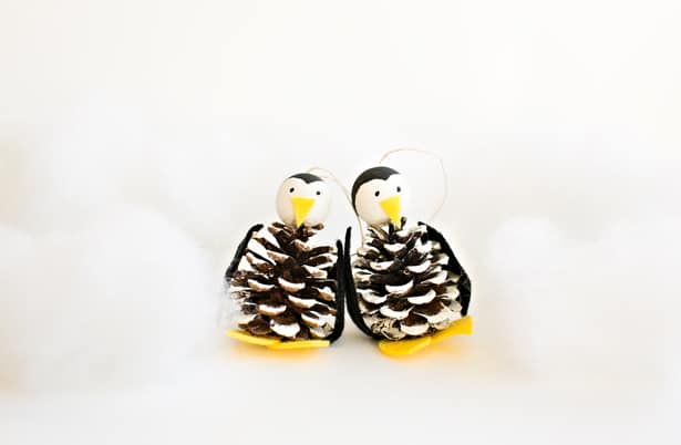 Penguin Pine Cone Ornaments