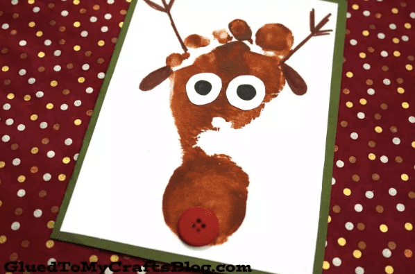 Hoofprint Reindeer Card
