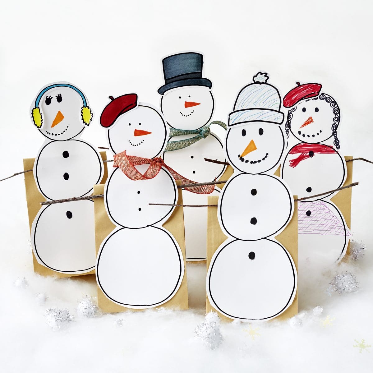 Personalized Snowman Party Bags