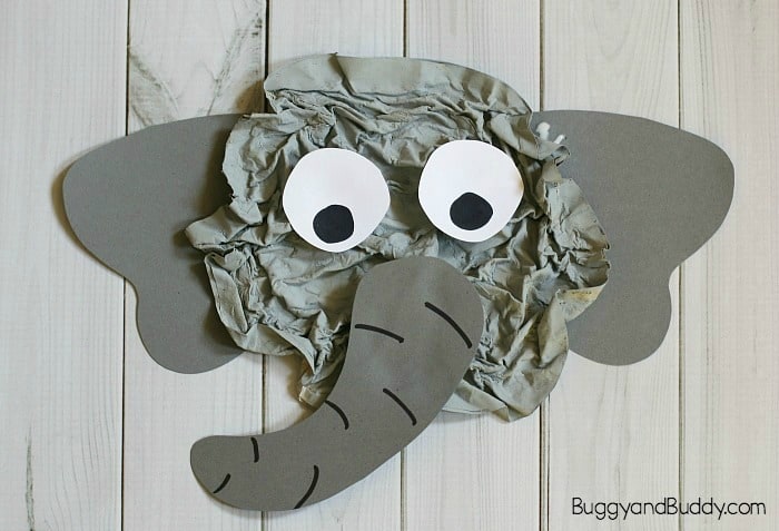 Upcycled Newspaper Elephant Craft