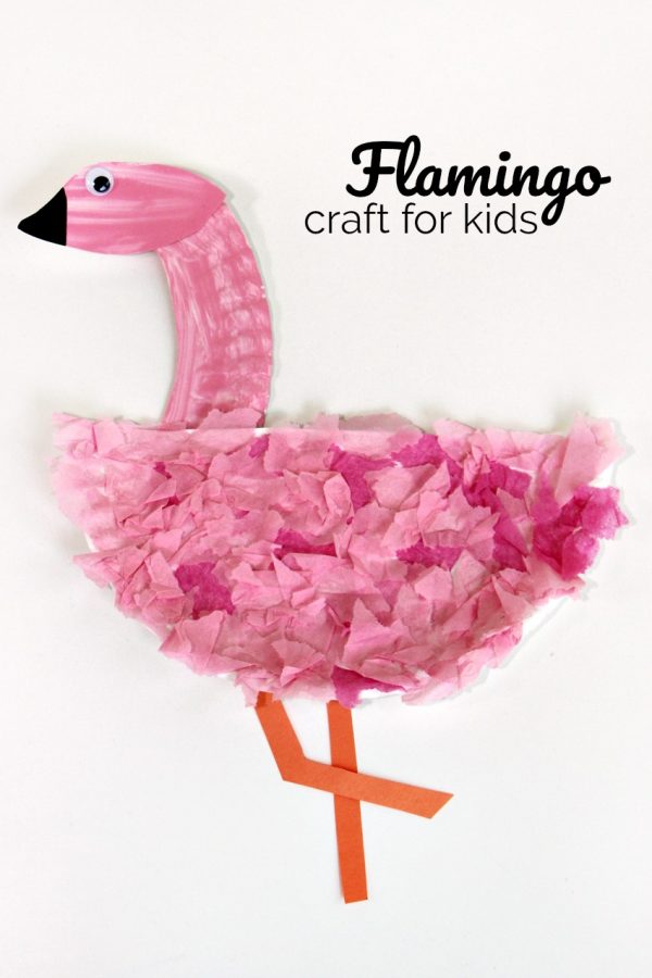 Pink Flamingo Tissue Paper Craft