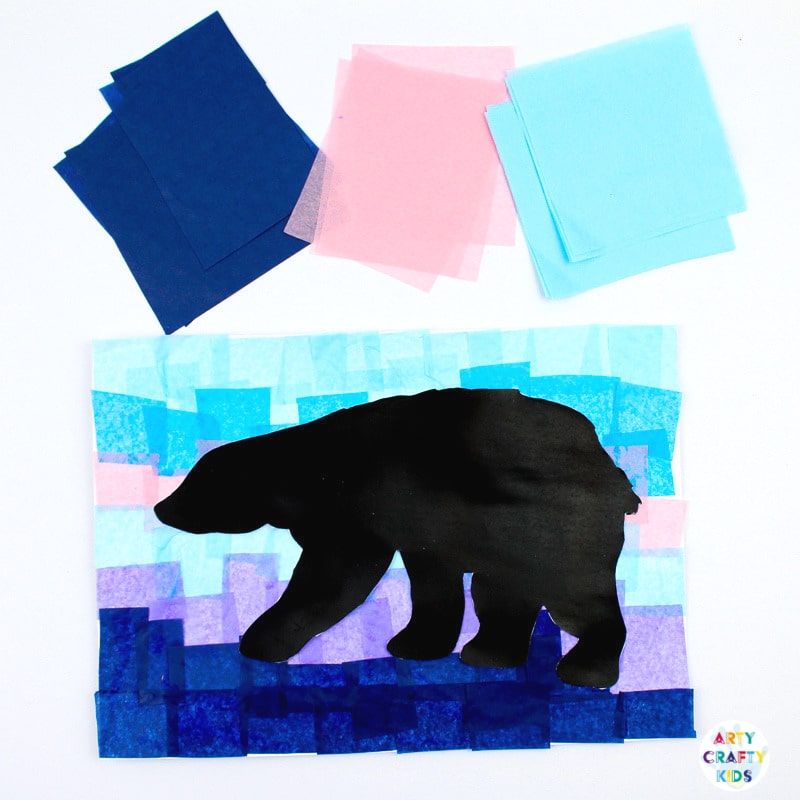 Polar Bear Tissue Paper Craft