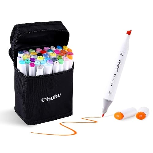 Ohuhu 40 Color Dual Tip Permanent Markers