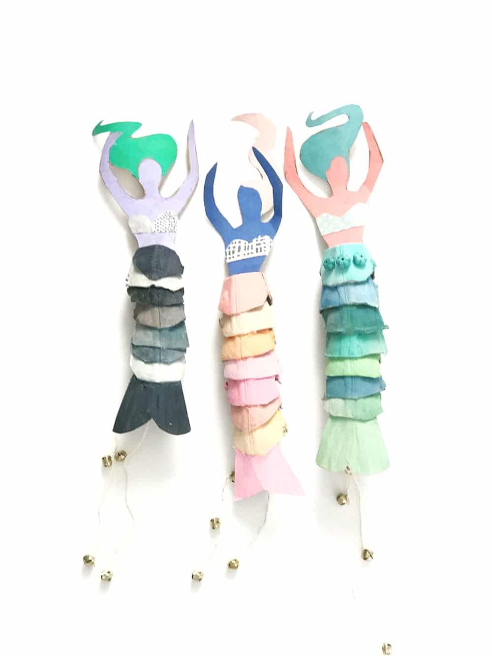 Mermaids With Stacked Egg Carton Tails