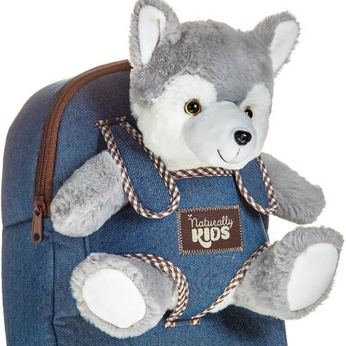 Backpack With Wolf Stuffed Animal