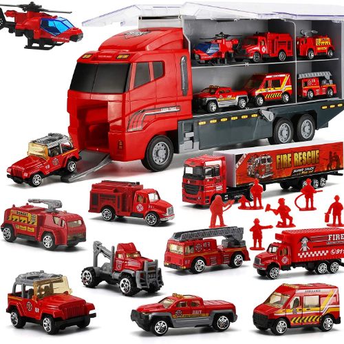 19 in 1 Fire Truck with Firefighter Toy Set