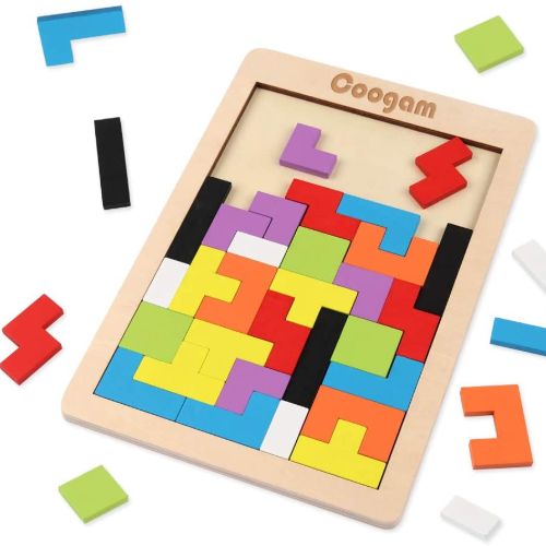 Coogam Wooden Blocks Puzzle Brain Teasers Toy