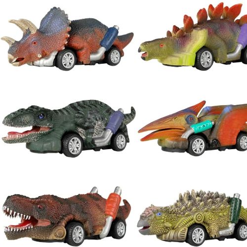 DINOBROS Dinosaur Toy Pull Back Cars