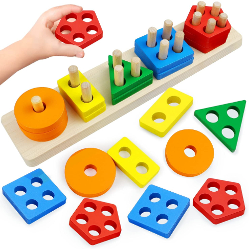 Wooden Sorter And Stacking Toy