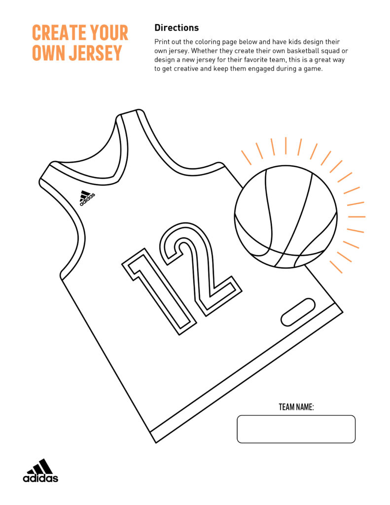 March Madness Kids Printable Jersey