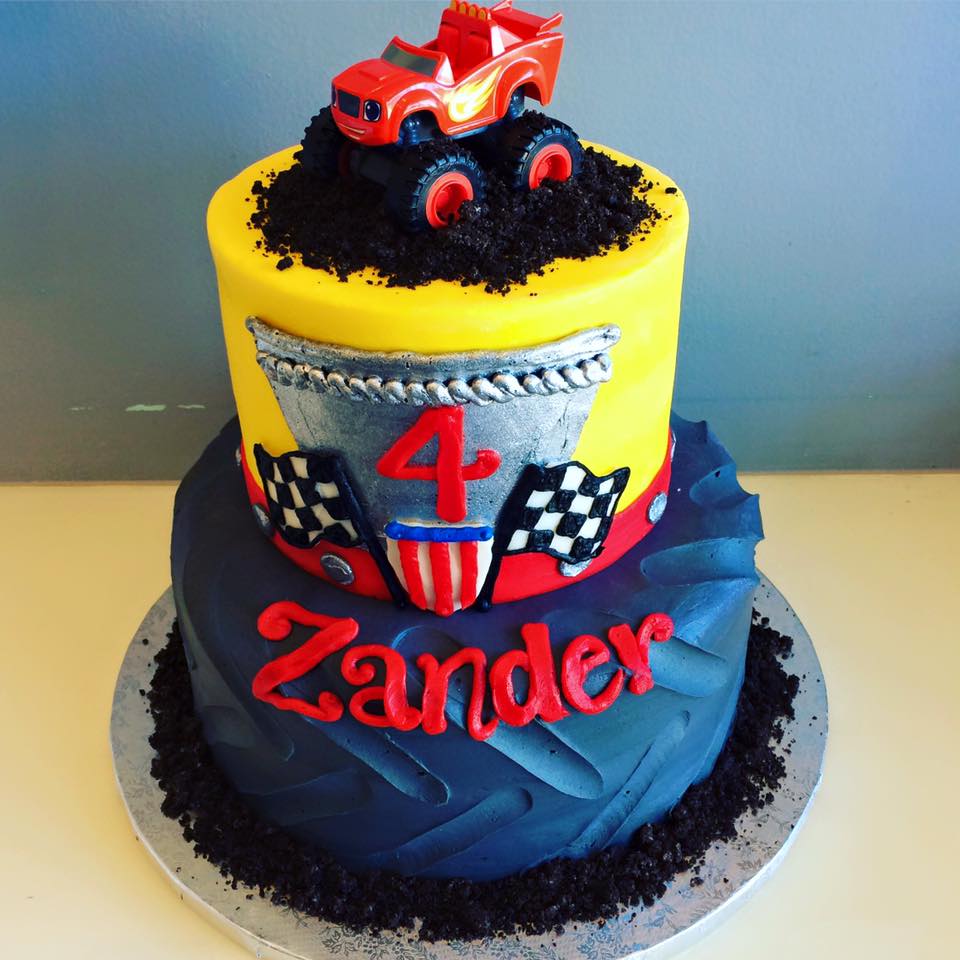 Colorful Monster Truck Tiered Cake