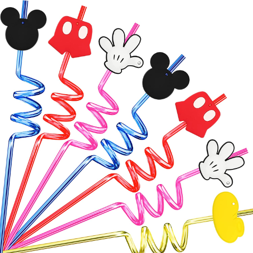Squiggly Straws With Mickey Flair