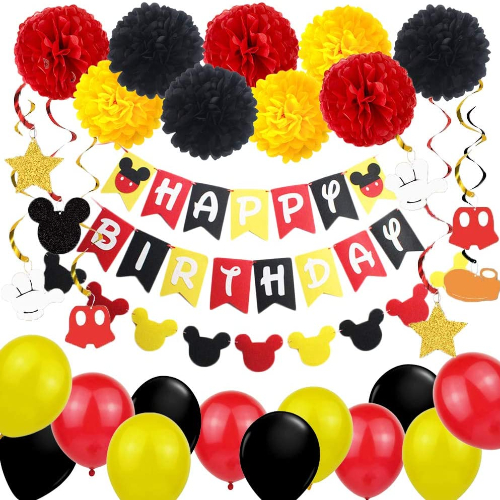 Mickey Mouse Banner And Balloons